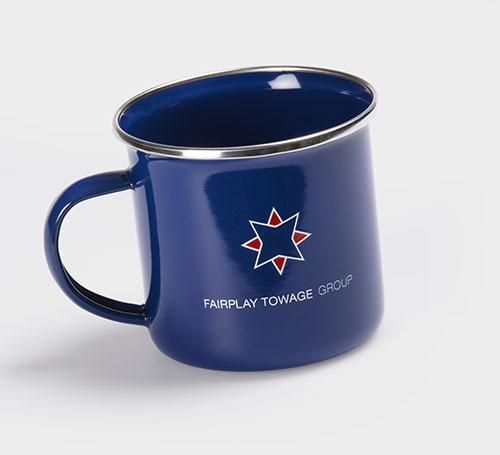 Becher emalliert blau